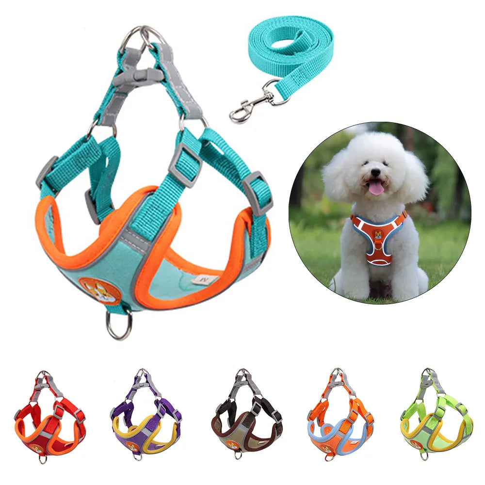 Hundegeschirr mit Leine & Reflektor