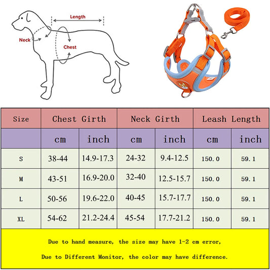 Hundegeschirr mit Leine & Reflektor