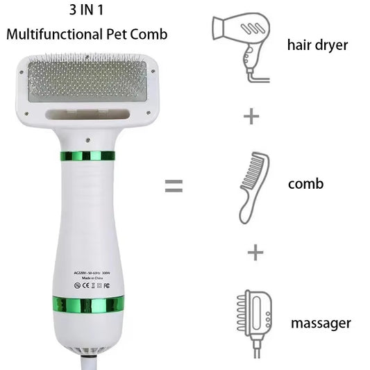 2-in-1 Haustier-Föhnbürste